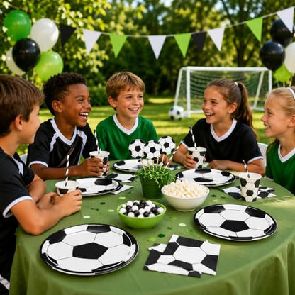 40 Pcs Soccer Plates and Napkins Set, Large 9 Inch Party Plates - color: Soccer