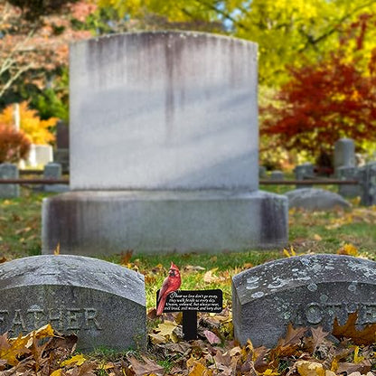 Hicarer Cardinals Grave Markers Cardinals Memorial Gift Metal Sympathy Stakes for Cemetery Memorial, Garden Yard, 11.8 x 7.87 Inch(Love Forever) - style: Love Forever
