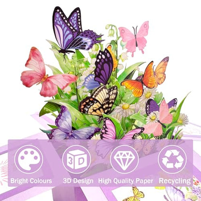 Birthday Cards for Women, Butterfly Pop Up Card Box | Happy Birthday Gifts Cards for Women, Daughter, Mom, Sister, Friend, Butterflies Greeting Card with Blank Notecard & Envelope - color: Happy Birthday Butterfly