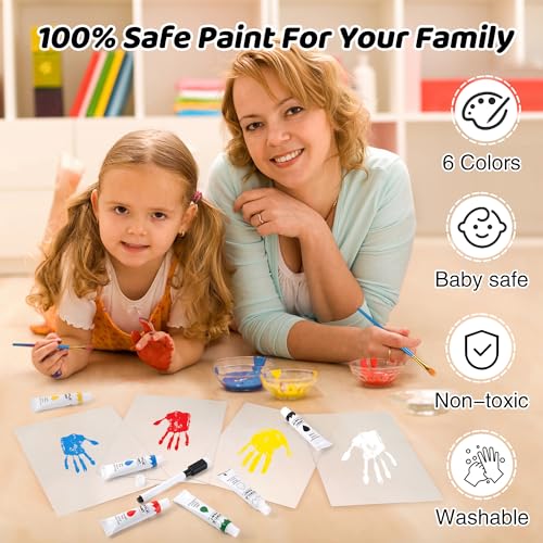 Family Handprint Kit for 4, Hand Print Keepsake Frame DIY Craft Gift - color: Black, size: 4 Pages Acrylic Boards