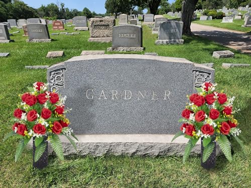 Cemetery Vases with Spikes and Foam - Cemetery Flower Holders with Black Drainage Hole, Perfect for Cemetery Grave Decoration (2) - size: 2