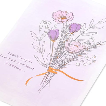 American Greetings Sympathy Card for Miscarriage (I'm Here For You) - color: Linework Bouquet
