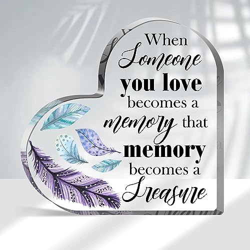 Xendelow Acrylic Heart Sculpture, Color21 Sympathy Gift for Loss, Tabletop Decor for Condolences, Anniversary or Home - style: 017