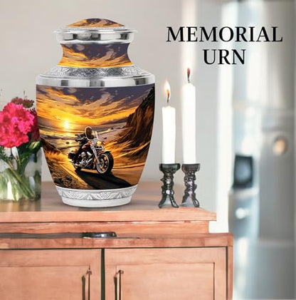 Motorcycle Urn for Ashes Adult Male 10" Large Urn for Ashes, Funeral Gift - size: TAS-10 Inch, 1 Pc