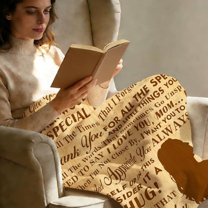 to My Mom Blanket, I Love You Mom Throw Blanket, Soft Flannel Blanket for Mother's Day, Christmas, Valentines, Birthday Gift & Bed, Couch, Living Room Use 50x60 Inch - color: Mom-3