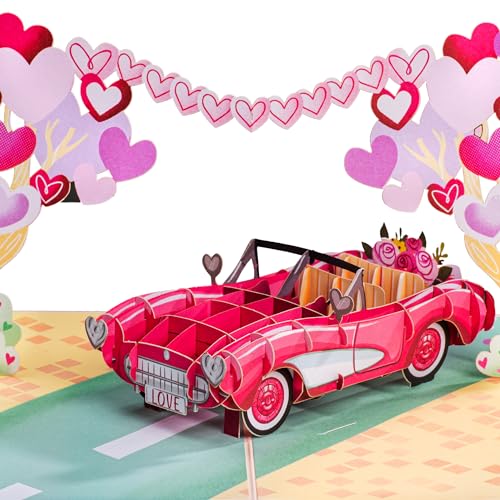 Paper Love 3D Road to Love Pop Up Romantic Card, Gift for Birthday, Wedding, Anniversary, Thank You, Get Well, Valentines Day, Mothers Day & All Occasions, 5" x 7" Includes Envelope and Note Tag - color: Road to Love
