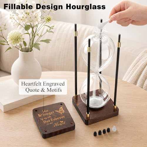 Abooxiu Hourglass Cremation Urns for Human Ashes, Fillable Memorial Hourglass Keepsake Urns for Ashes Small Urn for Human Ashes Mini Urn Wooden Urn for Adult Male Women, Sympathy Remembrance Gift
