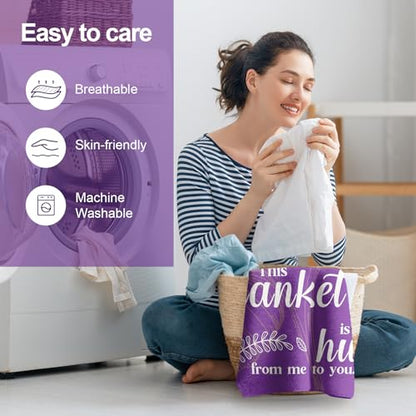 Get Well Soon Gifts, Inspirational Gifts for Her Him, Cancer Care Gifts for Women or Men, Encouragement Healing/After Surgery/Thinking of You Gifts, Hug Blanket 60"x50"(Purple)… - color: Purple
