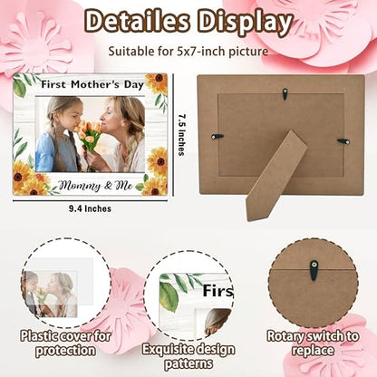 ISOVF Mothers Day Mom Picture Frame - style: floral mother & daughter