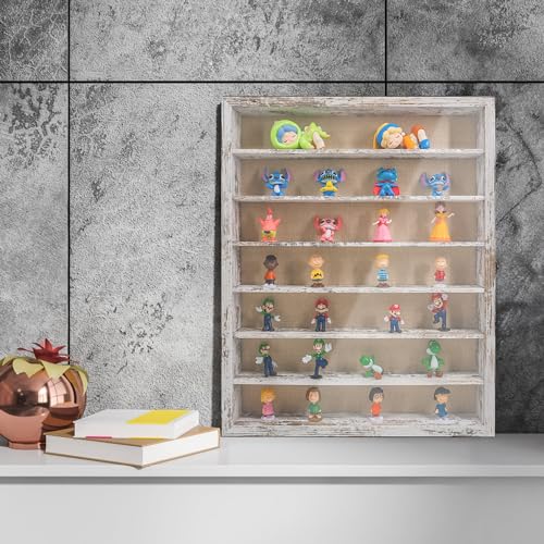 16x20 Wooden Shadow Box Frame with Removable Shelves Deep Display Case for Military Medals Keepsakes White - color: White, size: 16x20