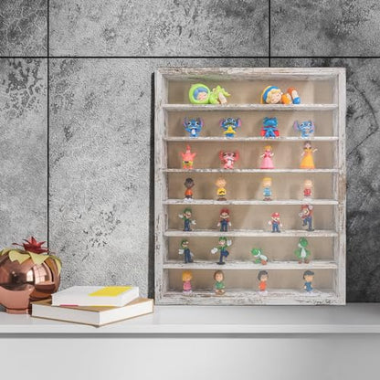 16x20 Wooden Shadow Box Frame with Removable Shelves Deep Display Case for Military Medals Keepsakes White - color: White, size: 16x20