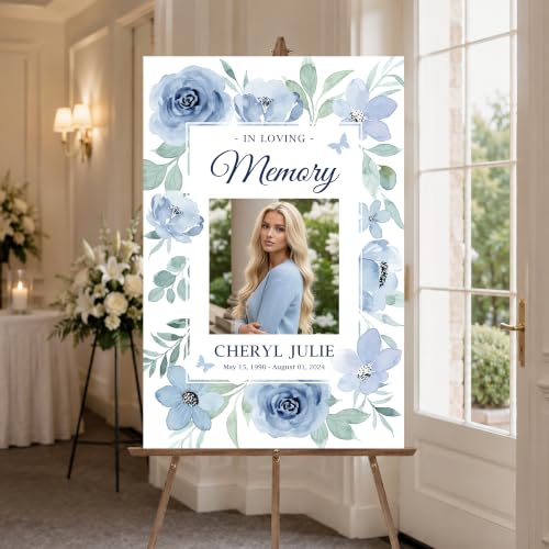 Celebration of Life, Funeral Welcome Sign, Large Memorial Poster, Funeral decoration, In Loving Memory of Sign, Obituary Memorial Service - color: #Version 28