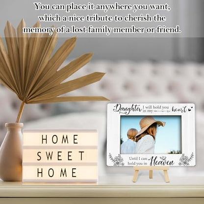 Memorial Gifts Loss of Daughter, Sympathy Picture Frame, Remembrance Gifts Wooden Photo Frame with Easel, 4x6 Bereavement Picture Frame for Tabletop Display - G08 - style: Loss of Daughter