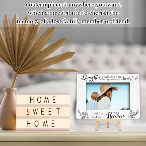 Memorial Gifts Loss of Daughter, Sympathy Picture Frame, Remembrance Gifts Wooden Photo Frame with Easel, 4x6 Bereavement Picture Frame for Tabletop Display - G08 - style: Loss of Daughter