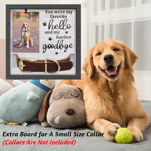 Pet Memorial Frames for Loss of Dog, in Memory of Dog or Cat Passing Away, Pet Collar Keepsake Frame, Wall Mount or Tabletop Remembrance Gifts