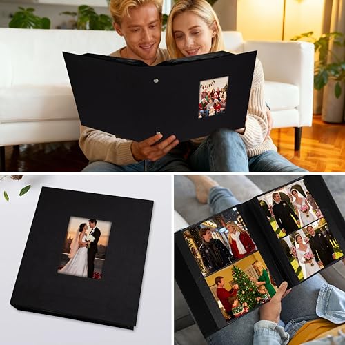 Aevdor 5x7 Photo Album, Holds 320 Photos, Linen Cover, Black | Fits 5x7 Photos, Postcards & Artwork, Family & Wedding Albums, Baby & Travel Memories - color: Linen Black