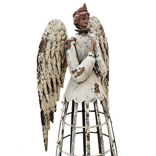 Garden Angel Statue Decor Rustic Metal Praying Angel Sculpture Yard Art | Outdoor Antique Accent Gift Holiday Porch Patio Home Decor - style: style 1