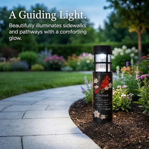The Bridge Collection "Forever in Our Hearts Cardinal Solar Memorial Light | Weather Resistant Outdoor Sympathy Stake for Gravesite or Garden