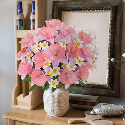 Artificial Flowers for Cemetery, Daffodils Flowers, Pink, 4PCS - color: Pink-4pcs