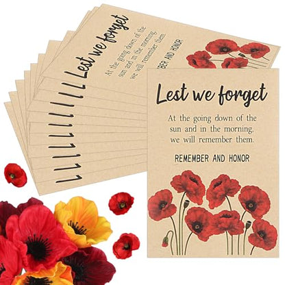 100 Pcs Poppy Memorial Day Envelopes/Mustard Seed of Faith Envelopes No Seed (Contemporary)