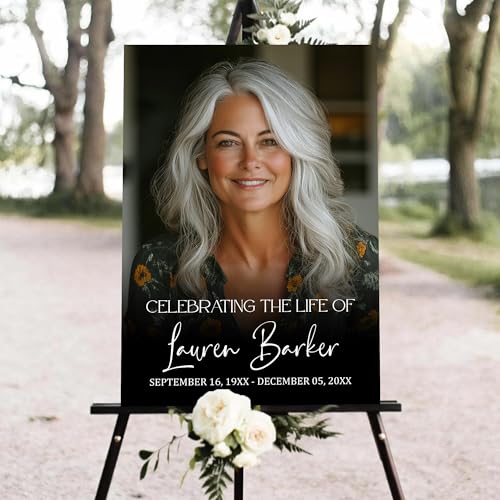 Personalized Elegant Celebration Of Life Welcome Sign, Memorial Picture Board, Celebration Of Life Decoration Yard Sign, Celebration Of Life Photo Displays, Memory Board For Pictures, Simple #5 - color: Version5