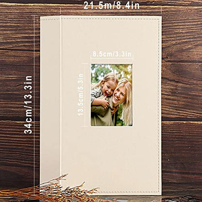 Ywlake Photo Album 4x6 300 Pockets, Leather Photo Albums Holds 300 Horizontal Only Pictures Beige - color: Beige, size: 300 Pockets