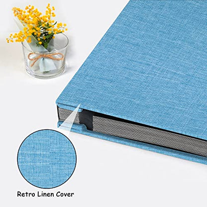 Zesthouse Photo Album Self Adhesive Pages, 60 Pages Magnetic Scrapbook Albums with Sticky Page, Photos Album Holds 8x10 & 5X7 & 4x6 & 6x8 & 3x5, Large Picture Book Ideal Gift for Family Wedding Baby - color: Blue, size: 11"x10.6"/Black 60 Pages