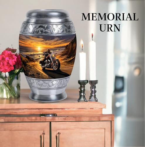Motorcycle Urn for Ashes Adult Man - 10" Large Adult Size Cremation Urns - size: MON-10 Inch, 1 Pc