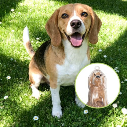 ELANE Dog Hair Keepsake，2 Pack Pet Hair Memorial Keepsake Pet Hair Keychain Keepsake (Clear-Beagle) - color: Clear-beagle