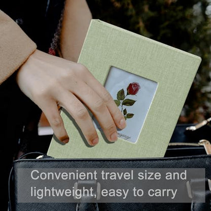Photo Albums 4x6 Pictures, Polaroid Photos Album Book, Photo Book Small Linen Cover Photo Album, 50 Page Holds 100 Pictures, Photobook for Valentines Day, Anniversary, Vacations, Wedding Baby Green - color: Green