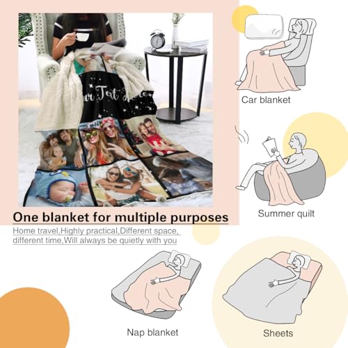 D-Story Personalized Blanket with Photos Custom Blanket for Adults Kids Birthday Xmas for Dad Mom Son Daughter Family Picture Throw Blanket in - color: Sister Photo