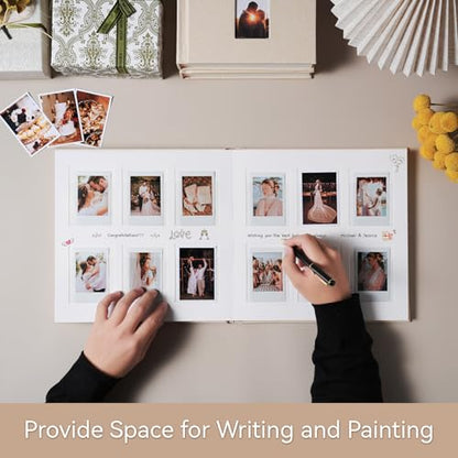 Instax Mini Photo Album with Writing Space, 168 Pockets, Blue | Compatible with 2x3 inch & Polaroid Pictures, Recessed Clear Pockets, Wedding Guest Book and Family Memories - color: Blue, size: 168 Pockets