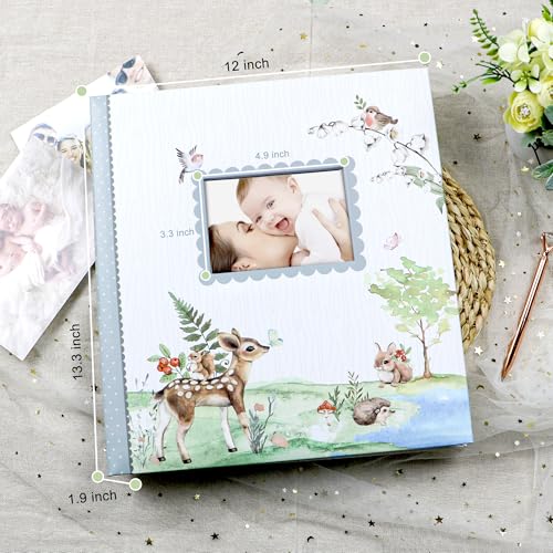 Holoary Baby Photo Album 4x6 500 Photos, Newborn Baby Keepsake Gifts for Baby Boy/Girl and New Parents, Woodland Animals Design Baby Photo Albums - size: 12''x13.3''