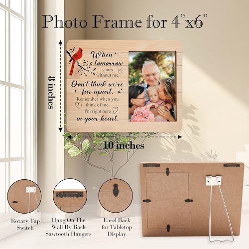 Memorial Picture Frame, In Loving Memory Wood Photo Frame, Sympathy Gifts Bereavement Gifts for Loss of Mom Dad Grandparents, When Tomorrow Starts Without Me Frame, Funeral Remembrance Gifts -d10 - style: Memorial 06