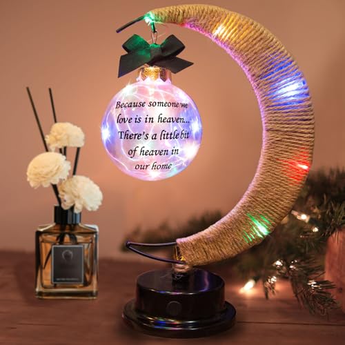 Memorial Moon Lamp, Sympathy Gift for Loss of Loved One,Multicolor | Memorial Bereavement Condolence Gift, Sympathy Moon Lamp in Memory of Loved One Mother Father, Remembrance Home Decor - color: Colorful