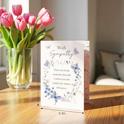 Qiliji Sympathy Card for Him Her, Condolence Cards, Bereavement Cards, Sympathy Cards for Loss of Loved One, Mom, Dad, Husband, Wife, Child, Sister, Brother, Beloved Pet Dog or Cat - color: Sympathy