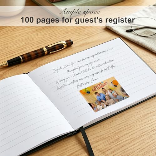 Lankaiva Happy Retirement Guest Book – Keepsake Photo Album & Memory Book for Retirement Party, Farewell Signing Gift for Colleagues, Friends, Women and Men, Black - color: Black