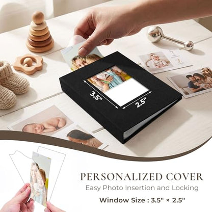 Vienrose 4x6 Mini Photo Album, 2 Pack, 52 Photos, Black - color: Black, size: 4x6 26 Pockets