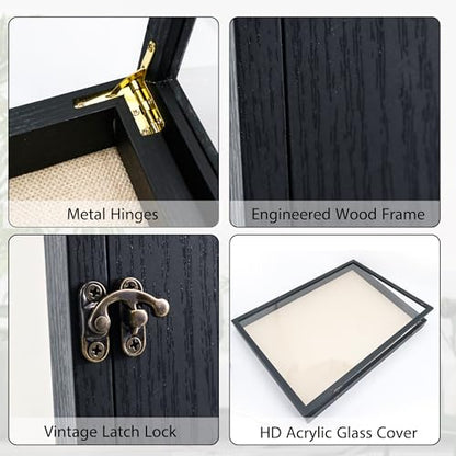 18x24 Extra Large Graduation Shadow Box Frame with Glass,Black - color: Black, size: 18*24