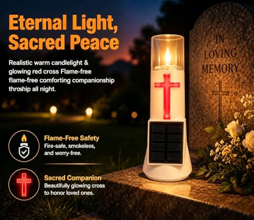 Solar Lights for Cemetery,IP65 Solar Light with Flower Holes - size: 4PACK