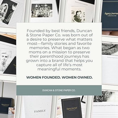 DUNCAN & STONE PAPER CO. Grandparents Legacy Journal (Charcoal) - A Guided Life Story Journal for Grandparents or Parents to Share their Memories & Keepsakes - Memory Book - Grandparents Gifts - style: Legacy Charcoal