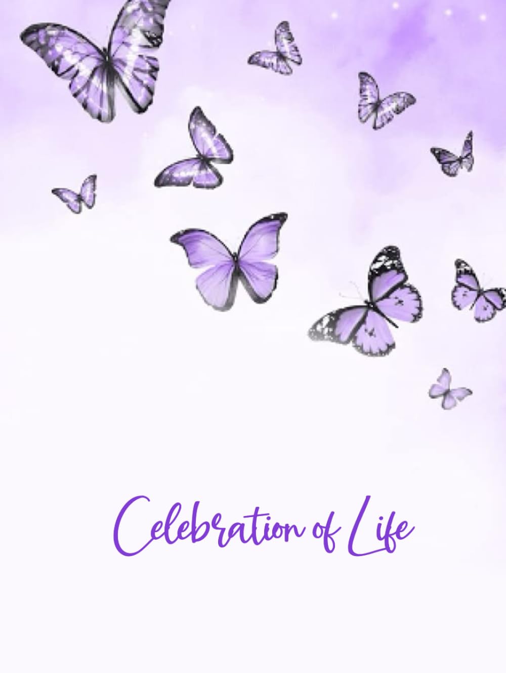 Sign In Book for Guests Funeral Celebration Of Life: Guestbook for Memorial Service, Celebration of Life, Purple Butterfly Funeral Guest Book