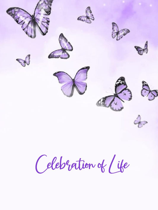 Sign In Book for Guests Funeral Celebration Of Life: Guestbook for Memorial Service, Celebration of Life, Purple Butterfly Funeral Guest Book