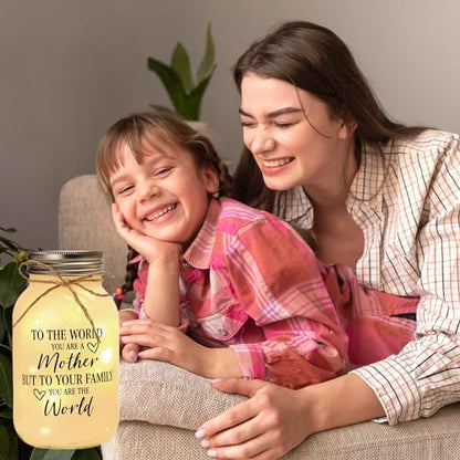 Maracco Meaningful Gifts for Mom from Daughter and Son, 30oz Large Mason Jar Night Lights for Mom, Thank You Mama, Birthday Gifts for Mother, I Love You Mama Gift - color: mother