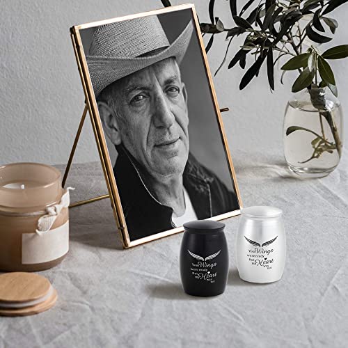 2.67 Inches Small Urns for Human Ashes Keepsake Set of 2 | Angle Mini Cremation Urns for Human Ashes Male or Female,A Perfect Tribute & Gift for Families - size: Small