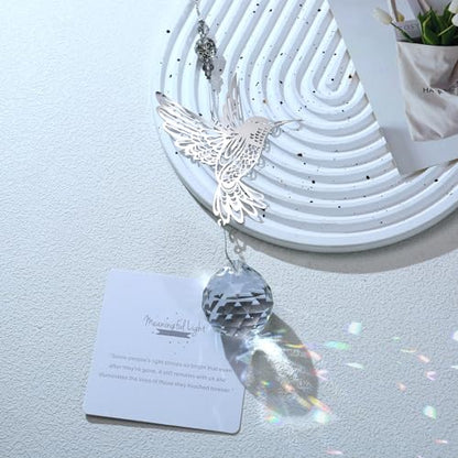 Modern Memorial Gifts - Bereavement Gift Ideas, Unique Sympathy Gifts for Loss of Loved One,40mm Crystal Ball Suncatcher, Rainbow Bereavement Grief Gifts, Funeral Gifts for Loss of Mom Dad Husband Son - color: Hummingbird