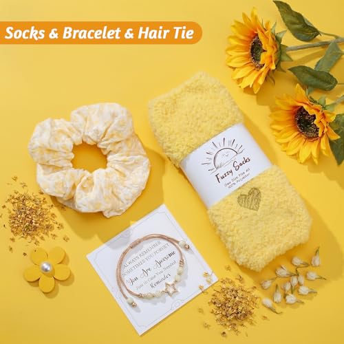 Get Well Soon Gift Baskets for Women,Self Care Gift Package Box, Birthday,Spa & Sympathy Care Package Gifts Set for Mom, Wife, Girlfriend, Sister & Friends - color: Sunflower