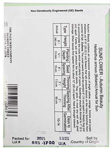 Black Duck Brand Set of 25 Autumn Beauty Sunflower Seed Packets! Flower Seeds in Bulk - Great for Creating The Garden of Your Dreams! (25, Autumn Beauty Sunflower) - color: Autumn Beauty Sunflower
