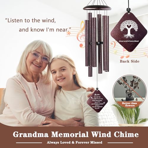 Sympathy Gifts for Loss of Grandmother, 32"" Memorial Wind Chimes for Loss of Grandma, Loss of Grandma Sympathy Gift, Bereavement Gifts in Memory of a Loved Grandma, Bronze - size: Grandma