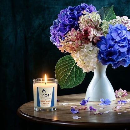 Memorial Candles for Loss of Loved One - Hand Poured 7oz Yahrzeit Candles (White) - Long Lasting 30hr Soy Wax Tribute for Jewish Sympathy, Shiva, Funeral & Remembrance - Unscented Bereavement Gifts